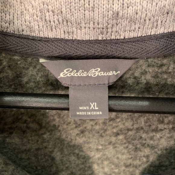 Eddie Bauer Henley zip Heathered grey sweatshirt XL - Picture 8 of 10